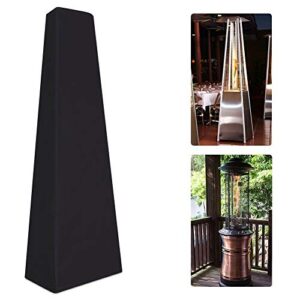 TIAQUN Patio Heater Cover,87 Inch Heavy Duty Waterproof & Dustproof Outdoor Garden Heater Cover Propane Outdoor Heaters Cover for Standing Heater Pyramid Torch Patio Heaters Outdoor Furniture.Black