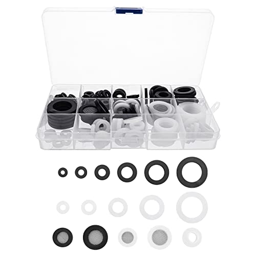 135 Pcs Garden Hose Washers Rubber Hose Gasket Washers Water Hose Washer with Screen for Sealing Repair Most Hose Faucet Nozzle Shower Head Connection