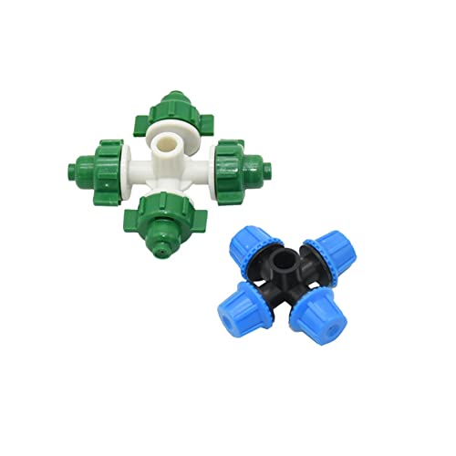 VIEUE Garden Drip Irrigation System Accessories Green Cross Spray Nozzle for Greenhouse (Color : Green)