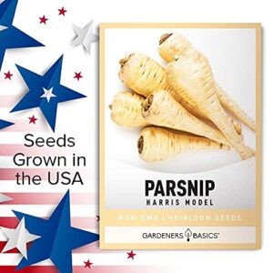 Parsnip Seeds for Planting - Harris Model Heirloom, Non-GMO Vegetable Variety- 1 Gram Approx 200 Seeds Great for Summer, Fall, and Winter Gardens by Gardeners Basics