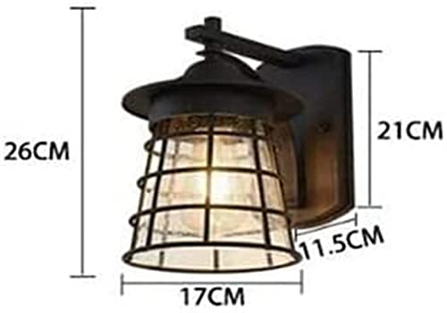 Porch Lamp LED Wall Lantern Exterior Waterproof Small Wall Light Black Outdoor Wall Sconce with Clear Glass Wall Mount Lighting Fixtures for Garden Patio Garage