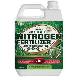 petratools liquid nitrogen fertilizer, 28-0-0 high liquid nitrogen spray for all grass types, liquid lawn npk fertilizer concentrate for max green grass, liquid fertilizer for lawns & plant food (32 oz)