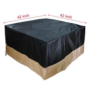 Stanbroil 42 Inch Square Fire Pit Cover, Heavy Duty Durable and Waterproof Cover for Fire Pit, Fire Table, Patio Furniture