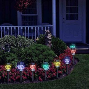 SUNNYPARK Solar Pathway Lights Outdoor, 6 Pack Solar Garden Lights, Color Changing LED Landscape Stake Outdoor Solar Lights for Walkway, Pathway