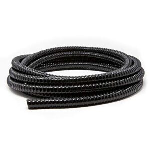 beckett corporation 3/4 inch by 20 feet corrugated vinyl tubing for water garden or pond, uv resistant, black