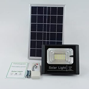 10W Solar Outdoor Flood Light Waterproof/Remote Control/Automatic Working for Balcony, Patio, Garage, Porch, Garden