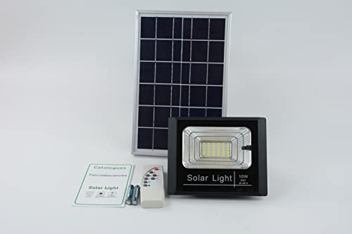 10W Solar Outdoor Flood Light Waterproof/Remote Control/Automatic Working for Balcony, Patio, Garage, Porch, Garden