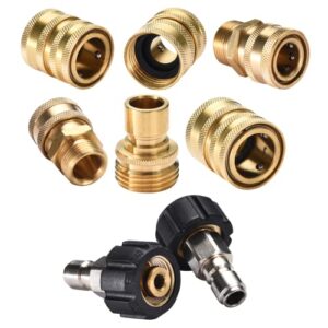 edou direct pressure washer adapter accessories set – brass stainless steel pressure washer adapter pump – quick connect hose pressure washer adapter set for garden hose