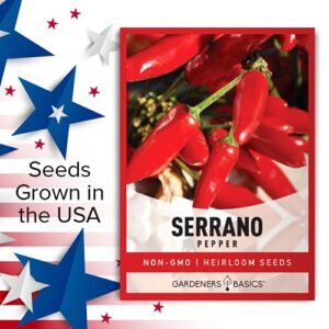 Serrano Pepper Seeds for Planting Heirloom Non-GMO Ancho Peppers Plant Seeds for Home Garden Vegetables Makes a Great Gift for Gardening by Gardeners Basics