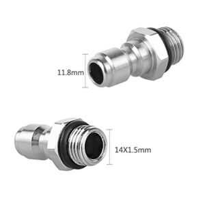 XINHUIPART Garden Plumbing Adapter High Pressure Water Gun Connector 1/4 Quick Connector M14 * 1.5 Pure Copper High Pressure Nozzle