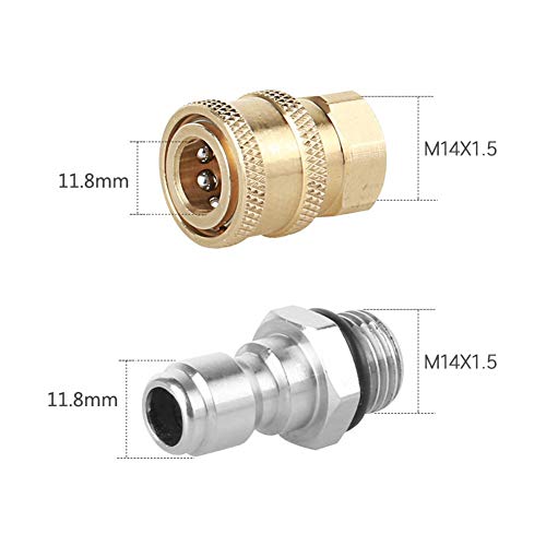 XINHUIPART Garden Plumbing Adapter High Pressure Water Gun Connector 1/4 Quick Connector M14 * 1.5 Pure Copper High Pressure Nozzle