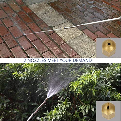 Raddile High Pressure Power Washer Hose Nozzle Hydro Jet Cleaning Tool, Garden Sprayer Wand and Adjustable Nozzle, Gutter Cleaner, Car Pet Window Cleaning Tool (black)