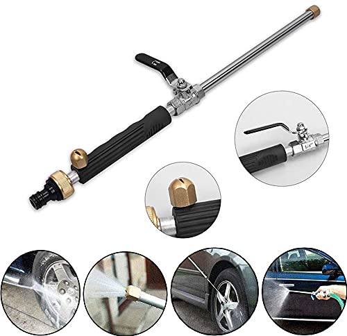 Raddile High Pressure Power Washer Hose Nozzle Hydro Jet Cleaning Tool, Garden Sprayer Wand and Adjustable Nozzle, Gutter Cleaner, Car Pet Window Cleaning Tool (black)