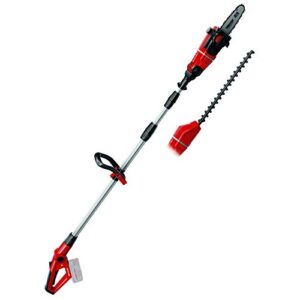 einhell ge-hc power x-change 18-volt cordless telescoping garden multi-tool, interchangeable 8-inch pole saw and 18-inch hedge trimmer, tool only (battery and charger not included)
