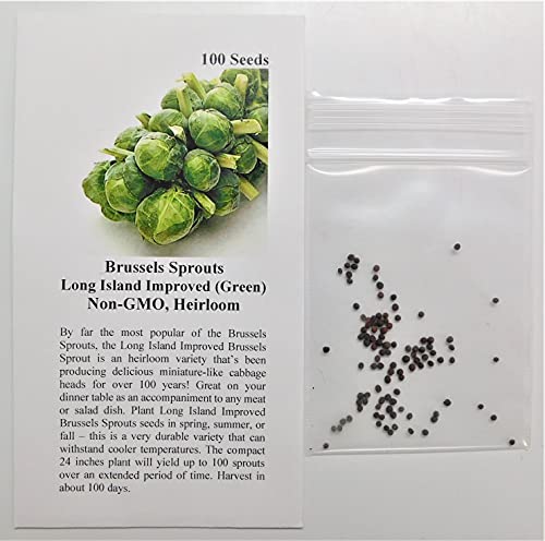 David's Garden Seeds Brussels Sprouts Long Island Improved FBA-1443 (Green) 50 Non-GMO, Heirloom Seeds