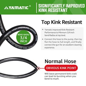 YAMATIC Pressure Washer Hose 50 ft Kink Resistant, Extension Power Washer Hose 3200 PSI X 1/4", M22 to 3/8" Quick Connect Couplers for Replacement (Premium Upgrade Version 2X)