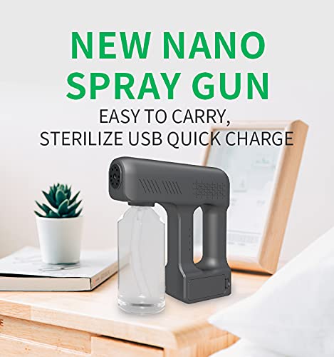 TONHOKJ Steam Gun, Handheld Rechargeable Nano Atomizer 17oz Large Capacity ULV Electric Sprayer Fogger for Home, Office, School or Garden (White)