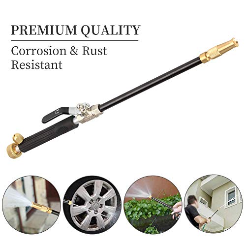 High Pressure Hose Nozzle for Garden Hose, Hydro Jet High Pressure Power Washer Gun, Portable Hydrojet High Pressure Power Washer Water Gun with 3 Hose Nozzles for Cleaning Garden and Sidewalk