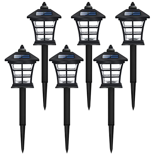 Twinkle Star 6 Pack Solar Pathway Lights Outdoor Solar Garden Lights Solar Powered Landscape Lighting for Yard Patio, Garden, Walkway