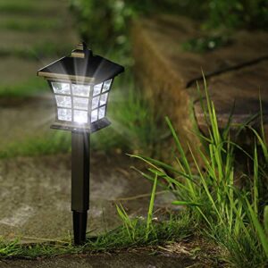 Twinkle Star 6 Pack Solar Pathway Lights Outdoor Solar Garden Lights Solar Powered Landscape Lighting for Yard Patio, Garden, Walkway