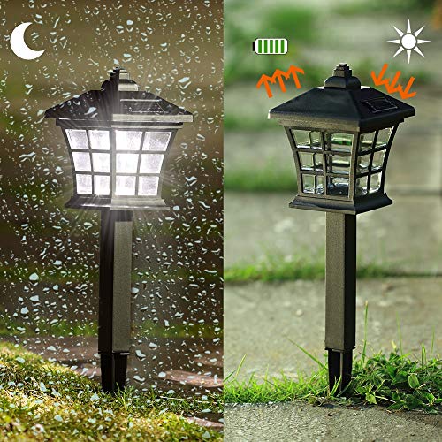 Twinkle Star 6 Pack Solar Pathway Lights Outdoor Solar Garden Lights Solar Powered Landscape Lighting for Yard Patio, Garden, Walkway