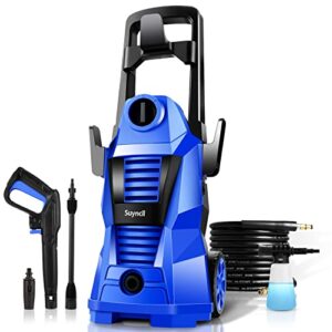 power washer ,high pressure washer 2.5gpm electric power washer 1400w power washers electric powered with adjustable nozzle soap bottle for homes, cars, driveways, patios and garden (blue)