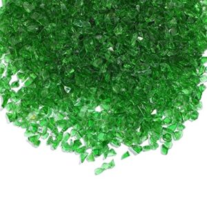 Crushed Glass for Crafts Broken Glass Pieces Decorative Reflective Tempered Crushed Mirror Pieces Vase Filler Crush Glass for Vase Pool, Bar, Fish Tank, Garden Decoration (Green,2 Pound)