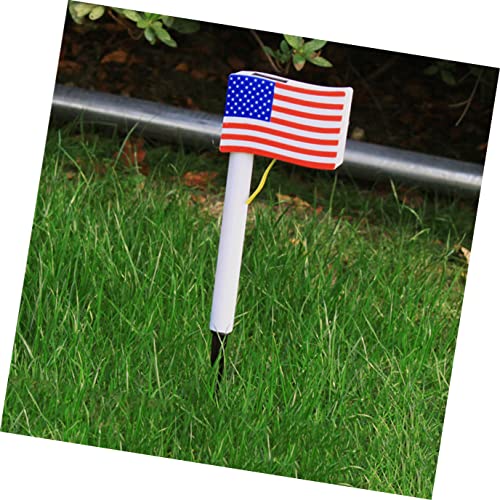 NOLITOY 2pcs Garden Night Lights Backyard Flag US Solar Decor for Patriots Patriotic Pin Patio Day Gift Lamp Supplies Accent Stake Outdoor Lawn Veteran Cemetery Spotlights