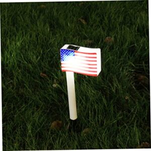 NOLITOY 2pcs Garden Night Lights Backyard Flag US Solar Decor for Patriots Patriotic Pin Patio Day Gift Lamp Supplies Accent Stake Outdoor Lawn Veteran Cemetery Spotlights