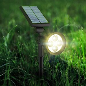 SOLVAO Solar Spotlight (Updated) - Ultra Bright, Waterproof, Outdoor LED Spot Light with Auto On/Off - Best Sun Powered, Rechargeable Uplight for Lighting Your Landscape, Yard & Garden (Warm White)