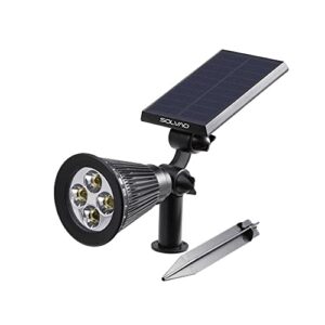 SOLVAO Solar Spotlight (Updated) - Ultra Bright, Waterproof, Outdoor LED Spot Light with Auto On/Off - Best Sun Powered, Rechargeable Uplight for Lighting Your Landscape, Yard & Garden (Warm White)