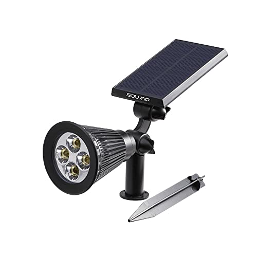 SOLVAO Solar Spotlight (Updated) - Ultra Bright, Waterproof, Outdoor LED Spot Light with Auto On/Off - Best Sun Powered, Rechargeable Uplight for Lighting Your Landscape, Yard & Garden (Warm White)