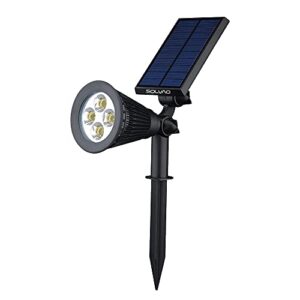 SOLVAO Solar Spotlight (Updated) - Ultra Bright, Waterproof, Outdoor LED Spot Light with Auto On/Off - Best Sun Powered, Rechargeable Uplight for Lighting Your Landscape, Yard & Garden (Warm White)