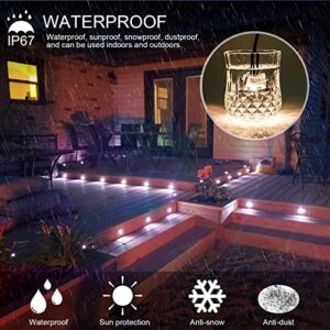 Dimmable LED Deck Lights Kit, 10 Pack Φ1.18 Outdoor Recessed Deck Step Lighting, 2700K-6500K Bluetooth Low Voltage Landscape Light IP67 Waterproof for Garden Patio Rail Ground Pathway
