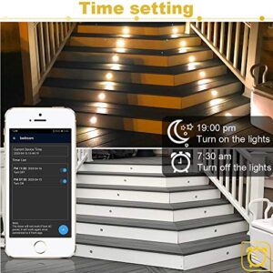 Dimmable LED Deck Lights Kit, 10 Pack Φ1.18 Outdoor Recessed Deck Step Lighting, 2700K-6500K Bluetooth Low Voltage Landscape Light IP67 Waterproof for Garden Patio Rail Ground Pathway