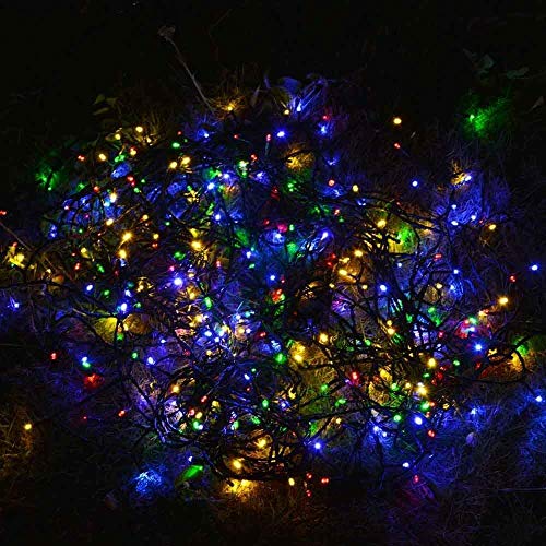 Dolucky Solar Christmas Lights Outdoor, 72ft 200 LED 8 Mode Solar Powered String Lights Waterproof for Garden Patio Fence Holiday Party(Multicolor)