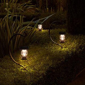 Solar Lanterns Outdoor Waterproof - 8.3" Bright Large Solar Hanging Lights - 2 Pack Solar Powered LED Metal Retro Lights Great Decor for Patio, Gardens, Yards, Path, 30 Lumens (Warm Light)