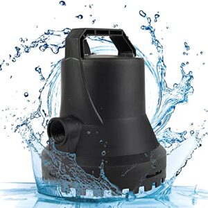 2200gph 1/4 hp automatic on/off submersible water pump with garden hose adapter, 14.8ft lift height, swimming pool cover pump for waterfall, fish tank, pond, aquarium, hydroponic systems
