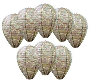 zeedix 8 pack hanging paper fake wasp nest decoy- eco friendly effective deterrent bee hornets wasp nest for outdoor, home and garden(8.66″×11″,dark color)