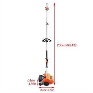 Gas Powered Pole Saw, 52CC 2-Cycle Powerful Chainsaw, Cordless Gas Long Reach Tree Trimmer Pruning Chain Saw, Pole Reach to 8.2 feet for Tree Limb Branches Pruning Garden Tree Trimmer