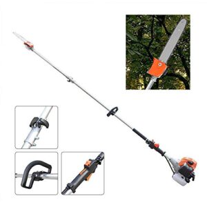 Gas Powered Pole Saw, 52CC 2-Cycle Powerful Chainsaw, Cordless Gas Long Reach Tree Trimmer Pruning Chain Saw, Pole Reach to 8.2 feet for Tree Limb Branches Pruning Garden Tree Trimmer