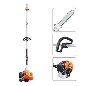 Gas Powered Pole Saw, 52CC 2-Cycle Powerful Chainsaw, Cordless Gas Long Reach Tree Trimmer Pruning Chain Saw, Pole Reach to 8.2 feet for Tree Limb Branches Pruning Garden Tree Trimmer