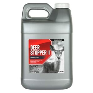 messina wildlife deer stopper ii repellent – safe & effective, all natural food grade ingredients; repels deer elk, and moose; easy to use, 2.5 gallon liquid concentrate
