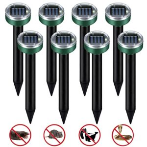 timiroya mole repellent solar powered 8 pack gopher repellent for garden lawn yard waterproof get rid of moles voles gophers snake rats rodents, green