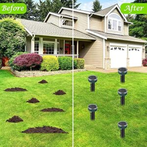 TIMIROYA Mole Repellent Solar Powered 8 Pack Gopher Repellent for Garden Lawn Yard Waterproof Get Rid of Moles Voles Gophers Snake Rats Rodents, Green