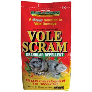 epic vole scram outdoor organic all natural granular animal repellent garden and yard protector, repels with scent, 6 pound bag