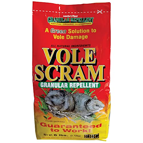 EPIC Vole Scram Outdoor Organic All Natural Granular Animal Repellent Garden and Yard Protector, Repels with Scent, 6 Pound Bag