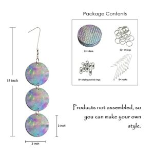 Holographic Reflective Bird Scare Discs for Woodpeckers and Pigeons, Bird Reflectors Scarer, Keep Birds Away, 24 Round Disks