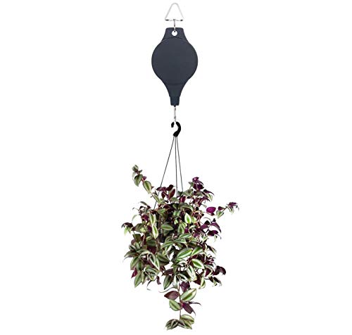 Atvobiy 4 Pack Plant Hook Pulley Retractable Plant Pulleys for Hanging Plants Heavy Duty Outdoor Adjustable Plant Hanger Pulley for Hanging Baskets