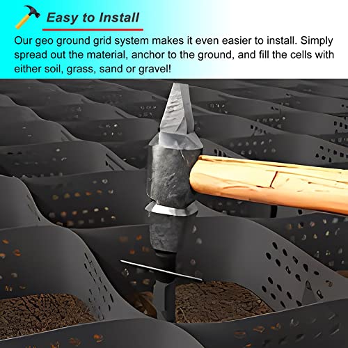 ZMQL Permeable Geo Grid Ground Grid - 23/26/29/333 Ft Long, Heavy Duty Gravel Stabilizer Grid for Driving Load, for Patio/Garden/Walkways (Size : 3x4m/10x13ft)